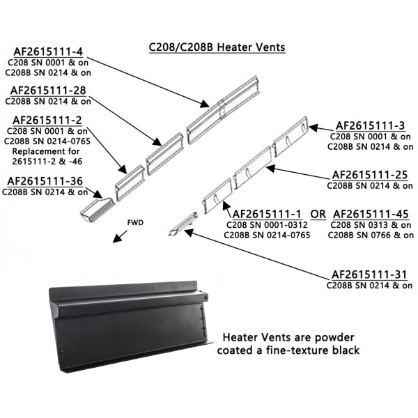 C208/C208B Cabin Heater Vents